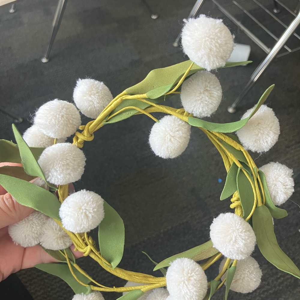 Green Pom Pom Christmas Wreath
